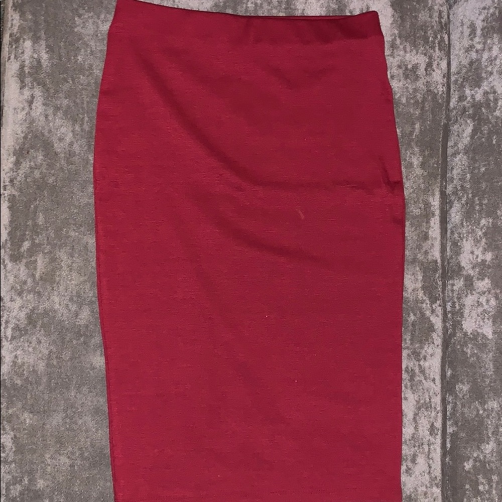 Red pencil skirt